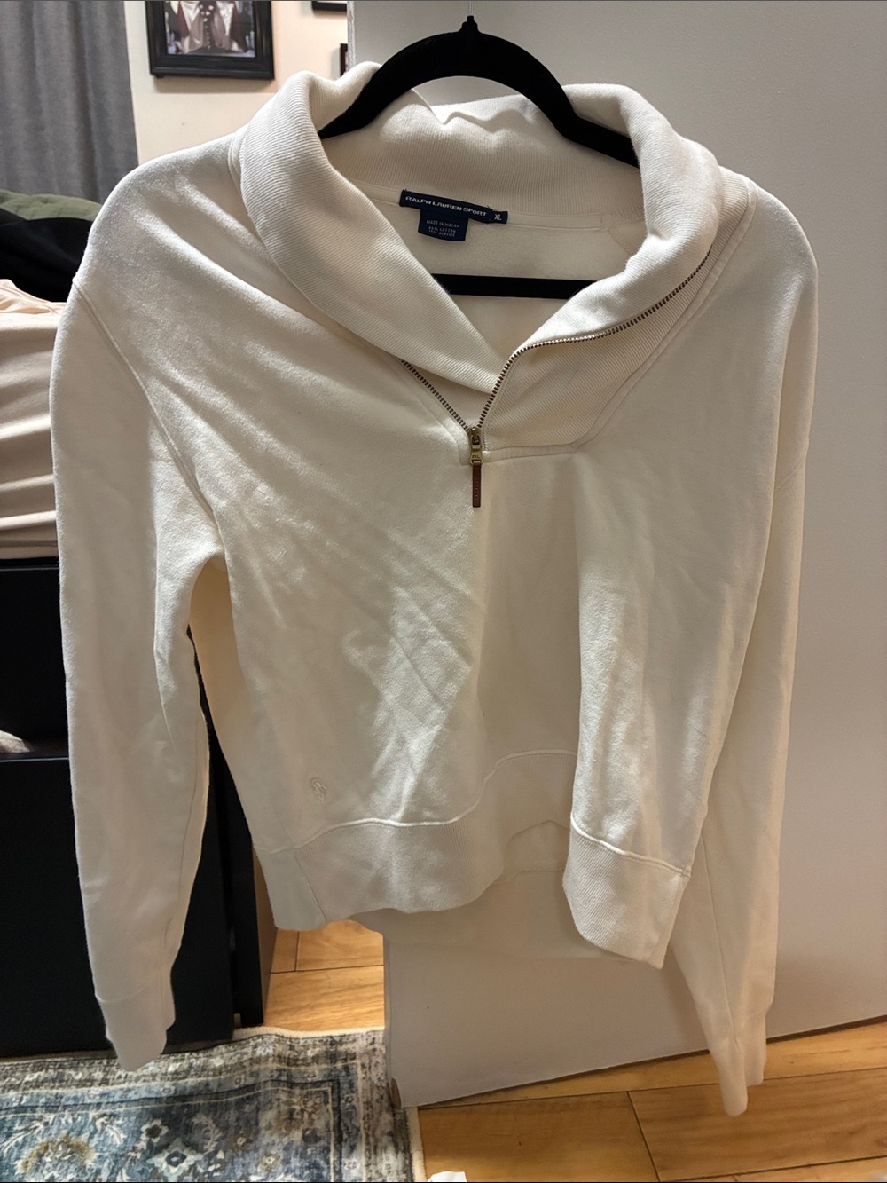 Ralph Lauren Cream Funnel Neck Half-Zip Sweater